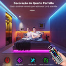 Fita LED RGB USB com Controle Remoto – Iluminação Decorativa Flexível para Quarto, TV e Ambientes