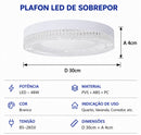 Plafon LED Circular Moderno com Cristais — Luz Para Sala e Quarto (AC85–256V) | TAVARES HOME