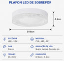 Plafon LED Circular Moderno com Cristais — Luz Para Sala e Quarto (AC85–256V) | TAVARES HOME
